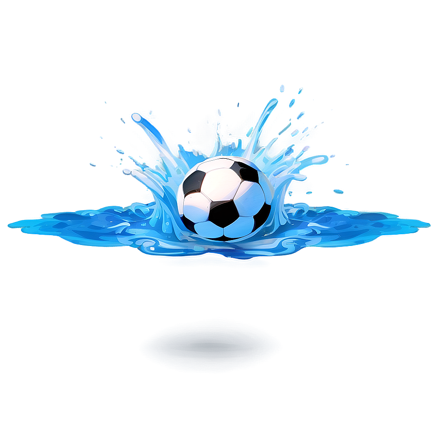 Soccer Ball Splash Water Png 06242024 PNG image