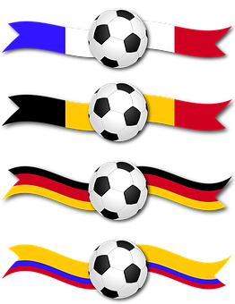 Soccer Balls With Ribbons PNG image