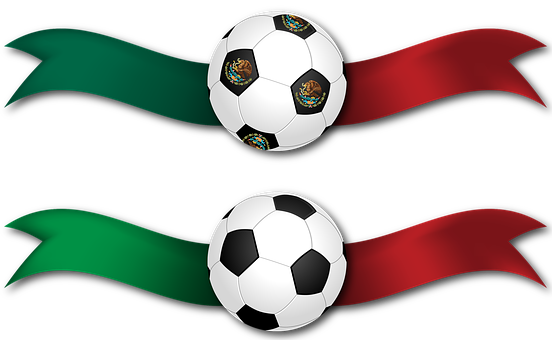 Soccer Ballswith Ribbons Banner PNG image