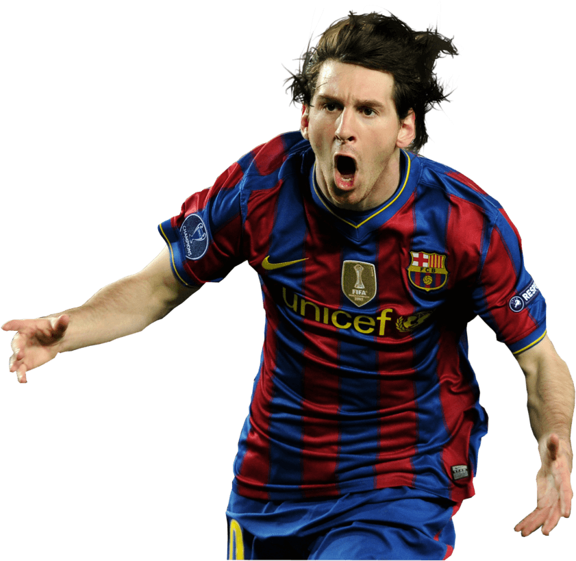 Soccer_ Player_ Celebration_in_ Blue_and_ Red_ Stripes PNG image