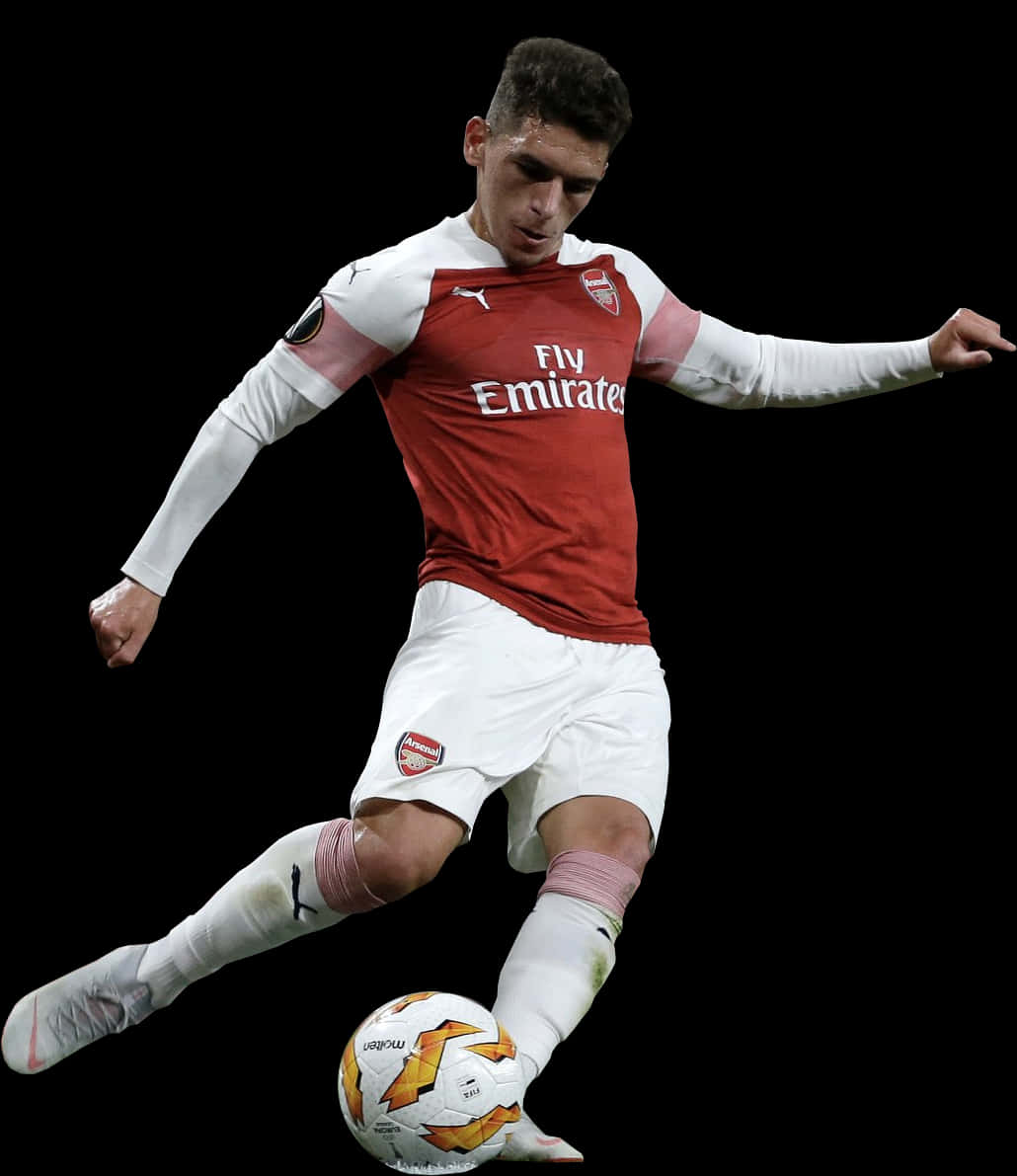 Soccer Player Control Ball During Match PNG image