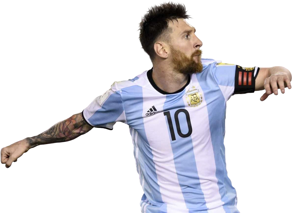 Soccer_ Player_in_ Action_ Argentina_ Jersey PNG image