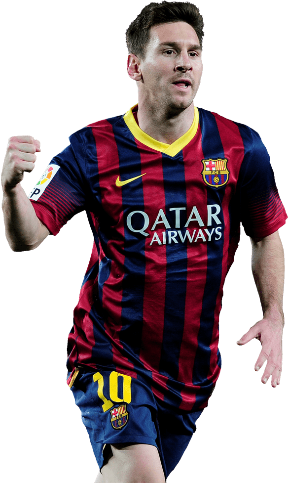 Soccer_ Player_in_ Action_ Barcelona_ Kit PNG image