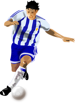 Soccer_ Player_in_ Action_ Illustration PNG image