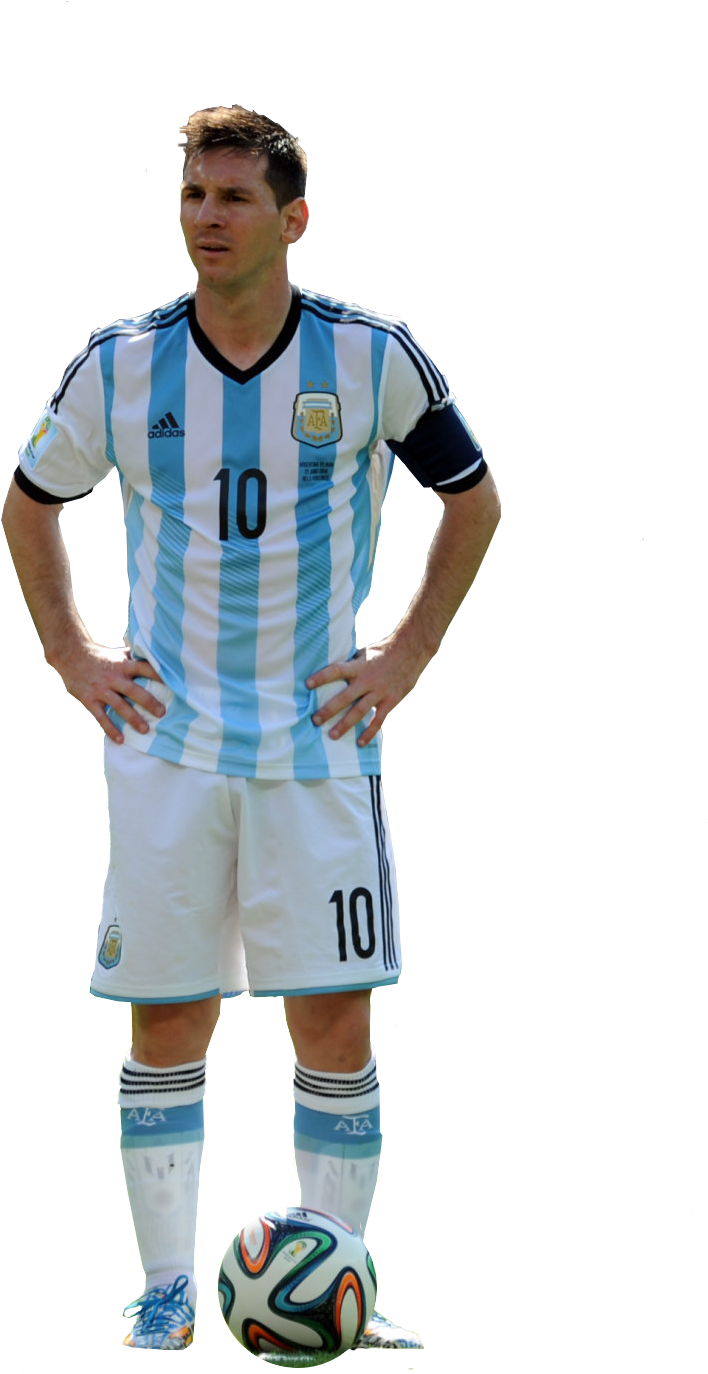 Soccer_ Player_in_ Argentina_ Kit PNG image