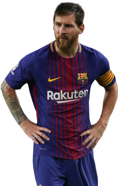 Soccer_ Player_in_ Barcelona_ Kit PNG image