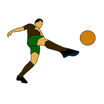 Soccer Player Kicking Ball Illustration PNG image
