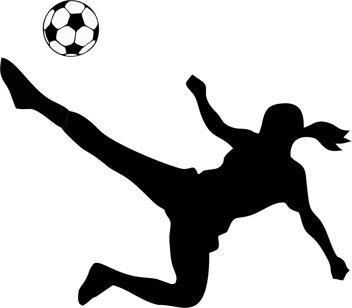 Soccer Player Silhouette Action PNG image