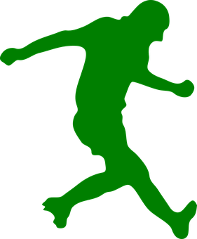 Soccer Player Silhouette Green PNG image