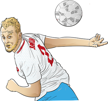 Soccer_ Player_ Throwing_ Ball_ Illustration PNG image