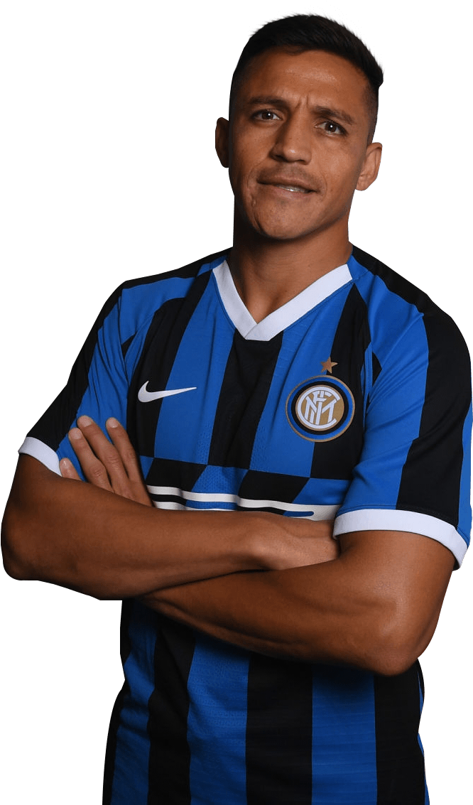 Soccer Playerin Inter Milan Kit PNG image