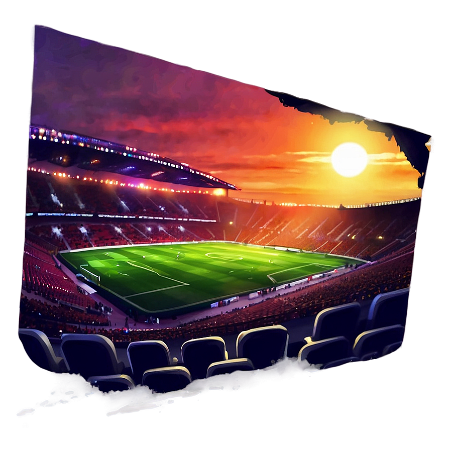 Soccer Stadium Sunset Silhouette Png 06252024 PNG image