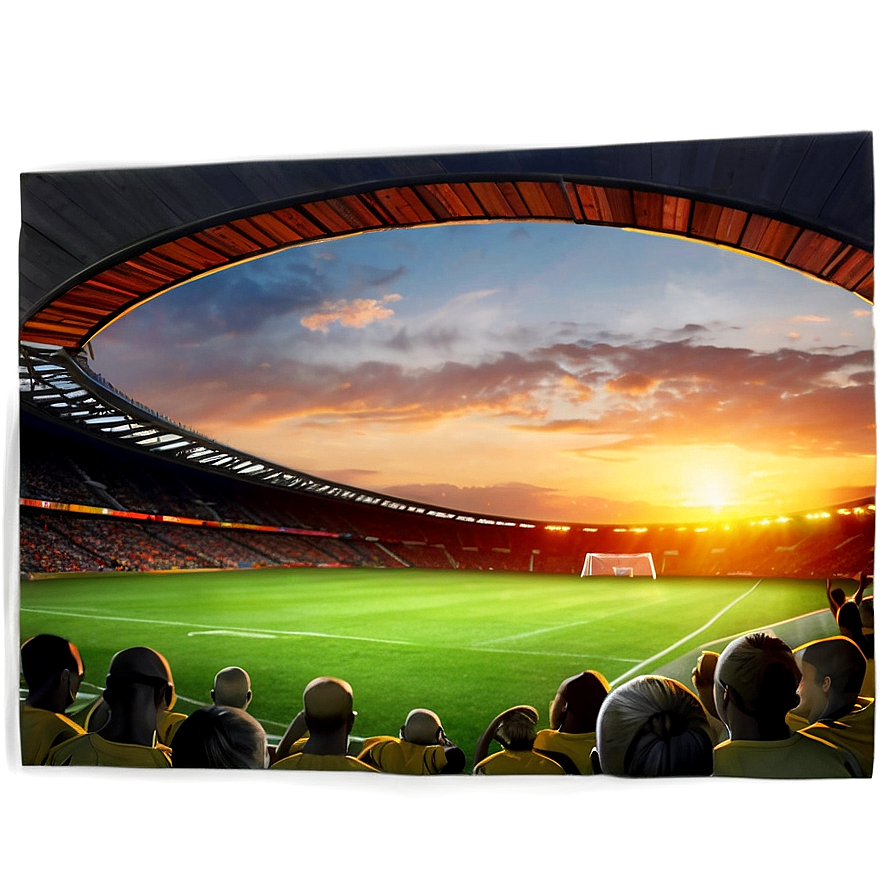 Soccer Stadium Sunset Silhouette Png Xoo PNG image