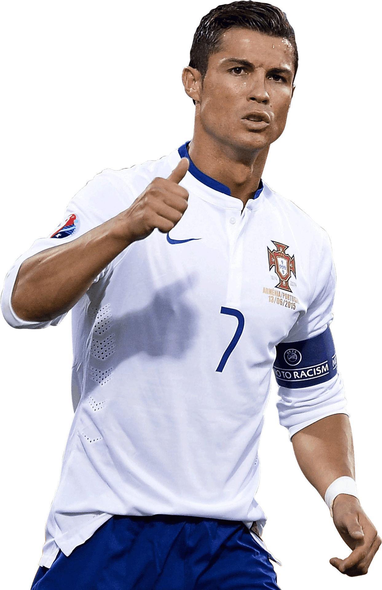 Soccer_ Star_ Thumbs_ Up_ Portugal_ Jersey PNG image