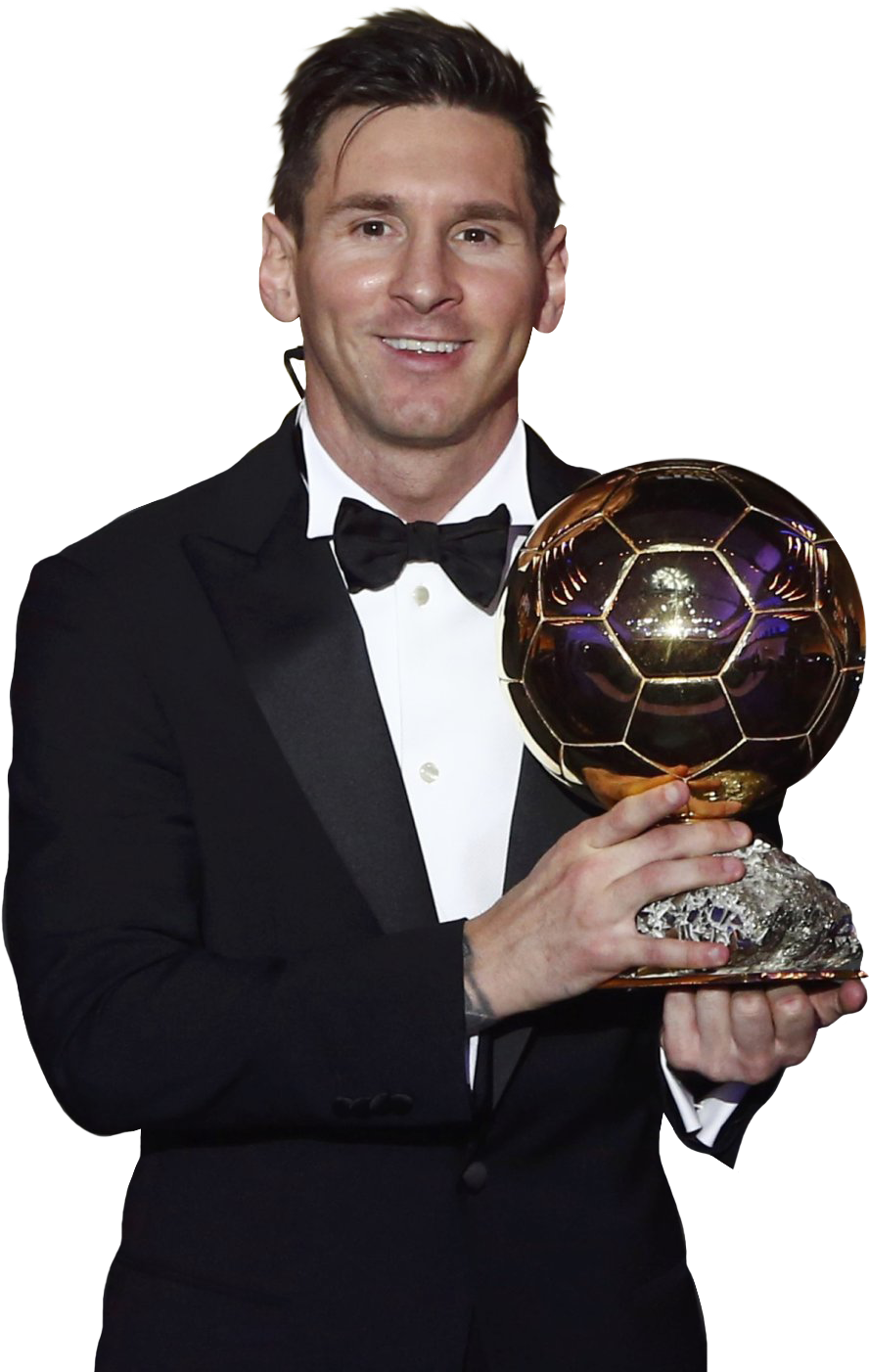 Soccer Star With Golden Ball Award PNG image