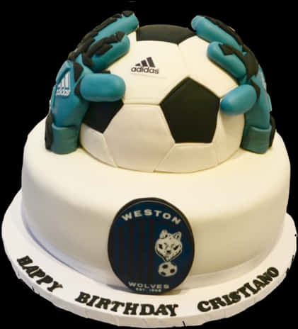 Soccer Themed Birthday Cake PNG image
