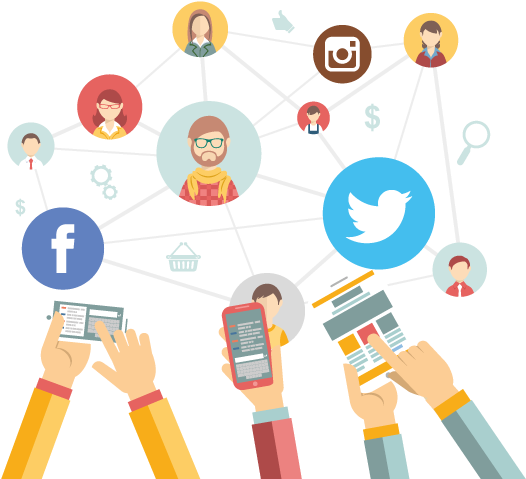 Social Media Connectivity Illustration PNG image