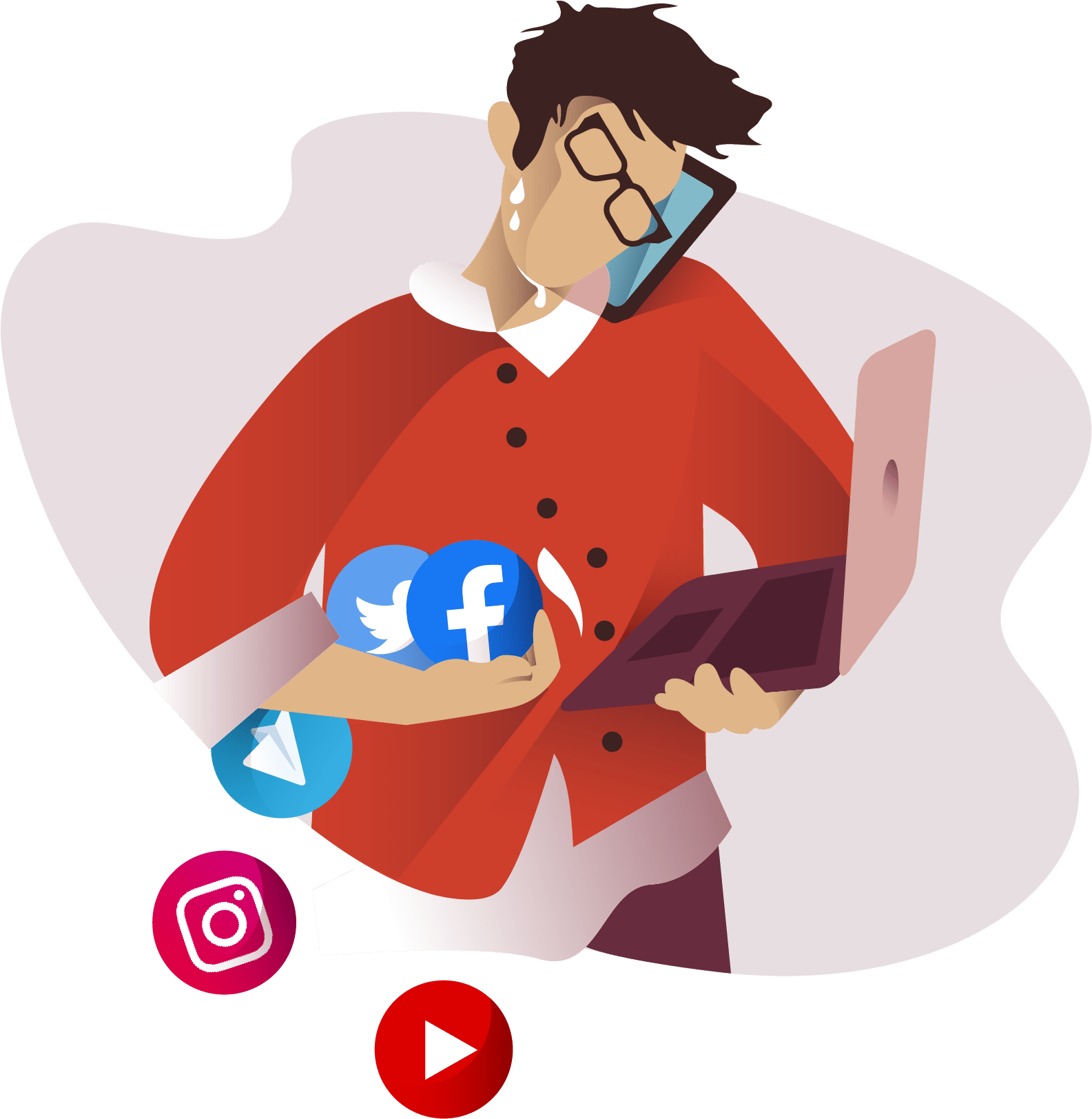 Social Media Engagement Illustration PNG image