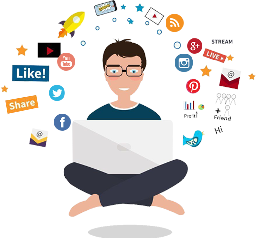 Social Media Engagement Illustration PNG image