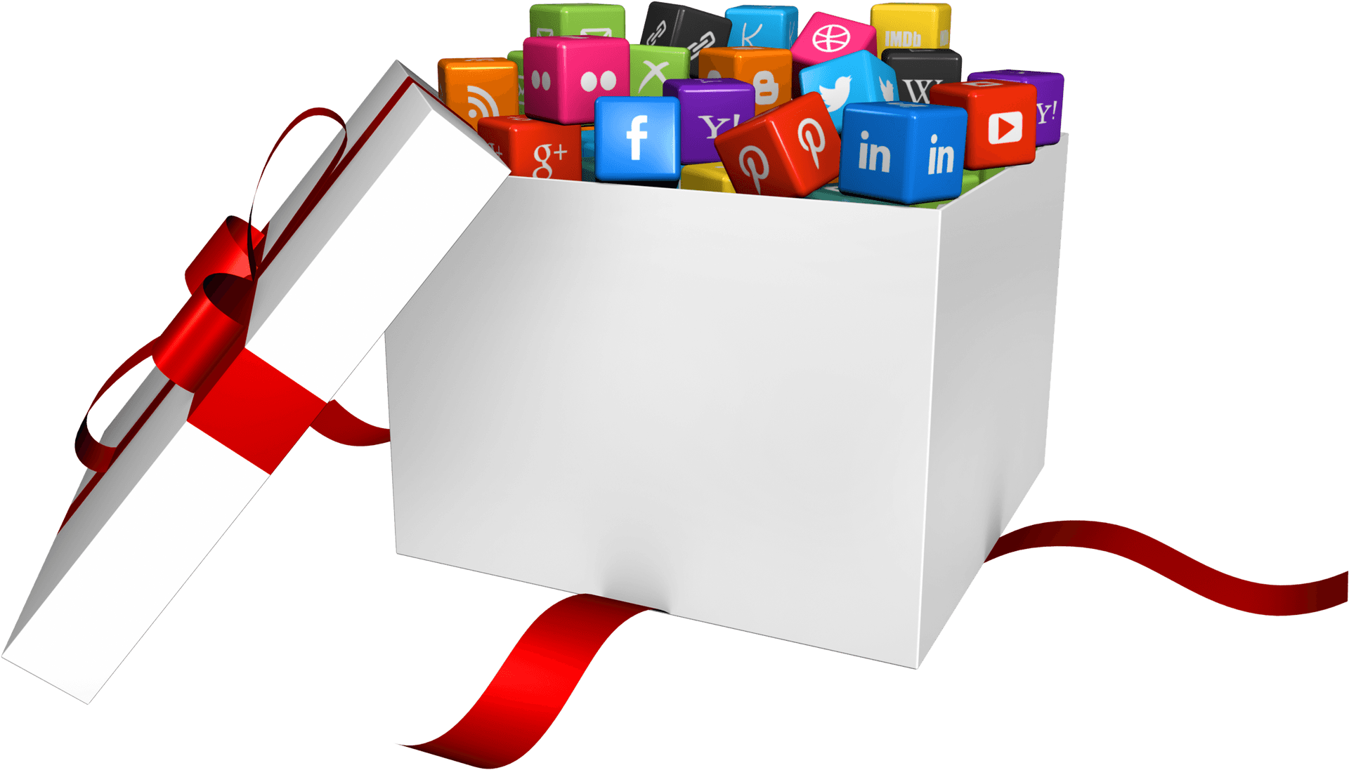 Social Media Gift Box PNG image