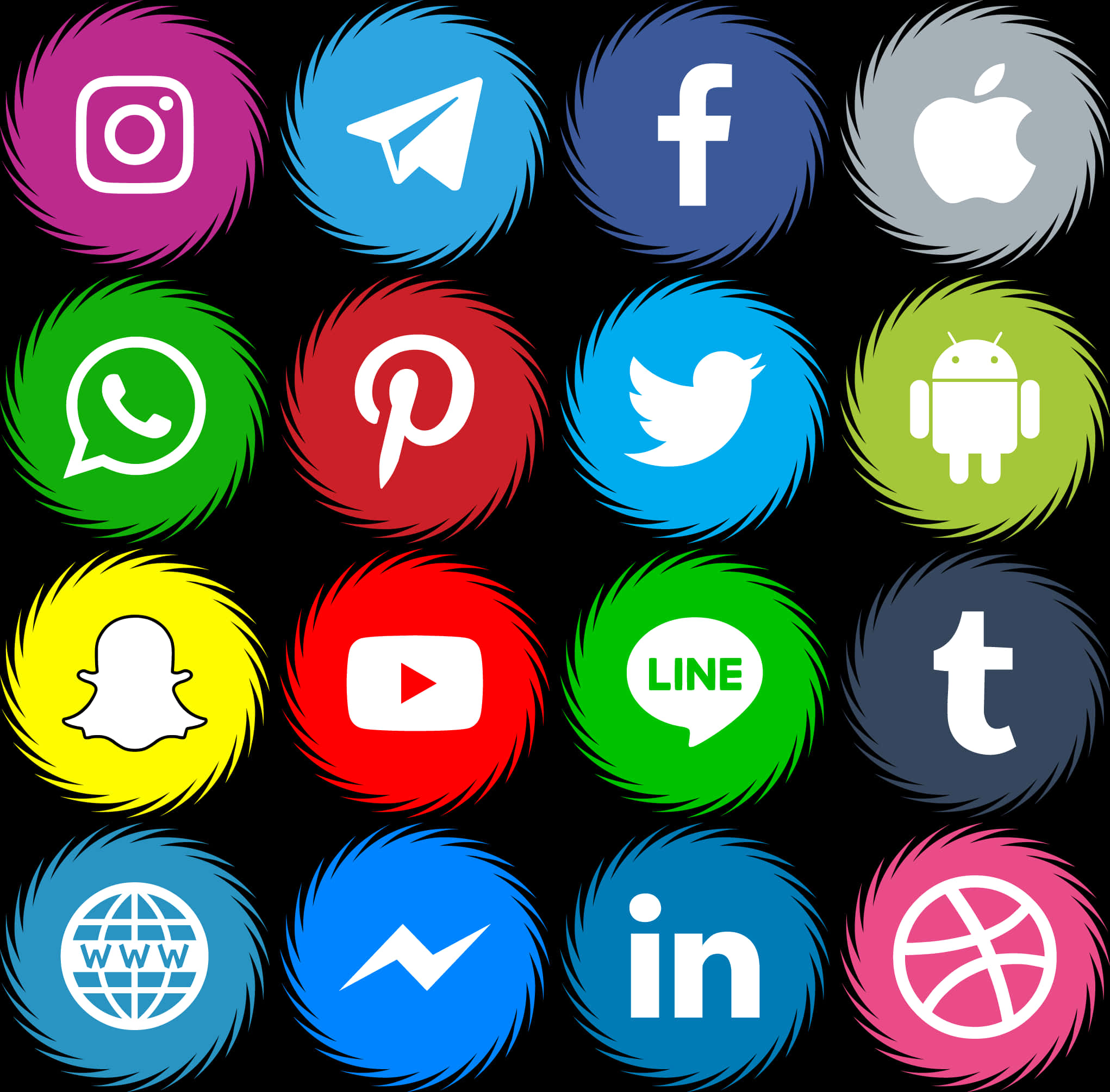 Social Media Icons Collection PNG image