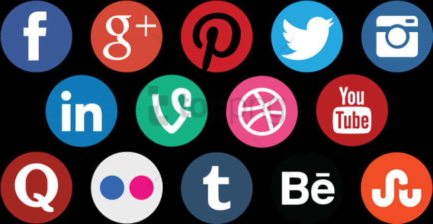 Social Media Icons Collection PNG image