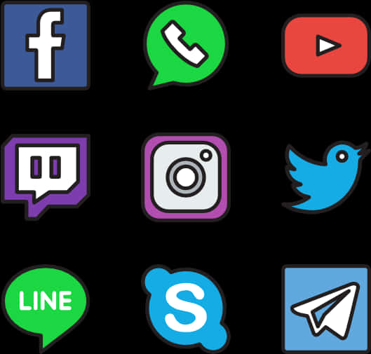 Social Media Icons Collection PNG image