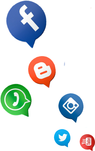Social Media Icons Floating PNG image