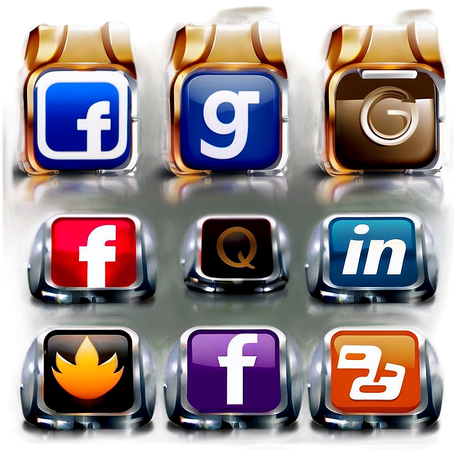 Social Media Icons For Apps Png 05252024 PNG image