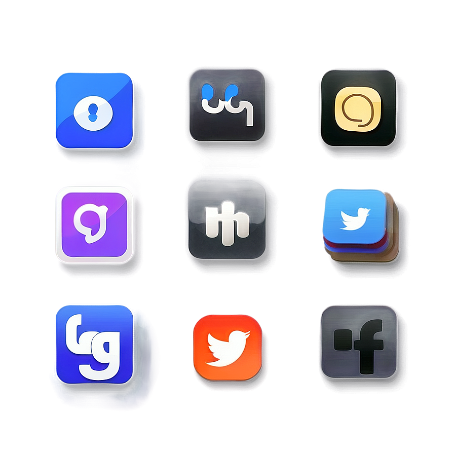 Social Media Icons For Dark Mode Png Ehd51 PNG image