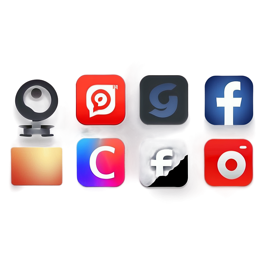 Social Media Icons For Dark Mode Png Qtk31 PNG image