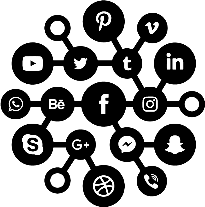 Social Media Icons Network PNG image