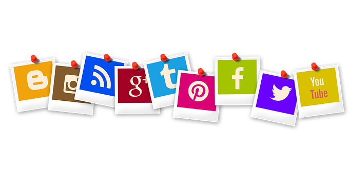 Social Media Icons Pinned PNG image