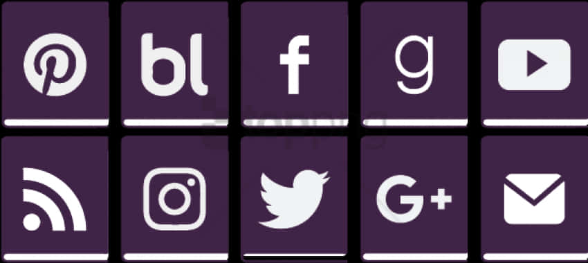 Social Media Icons Purple Background PNG image