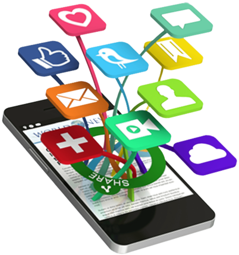 Social Media Icons Smartphone PNG image