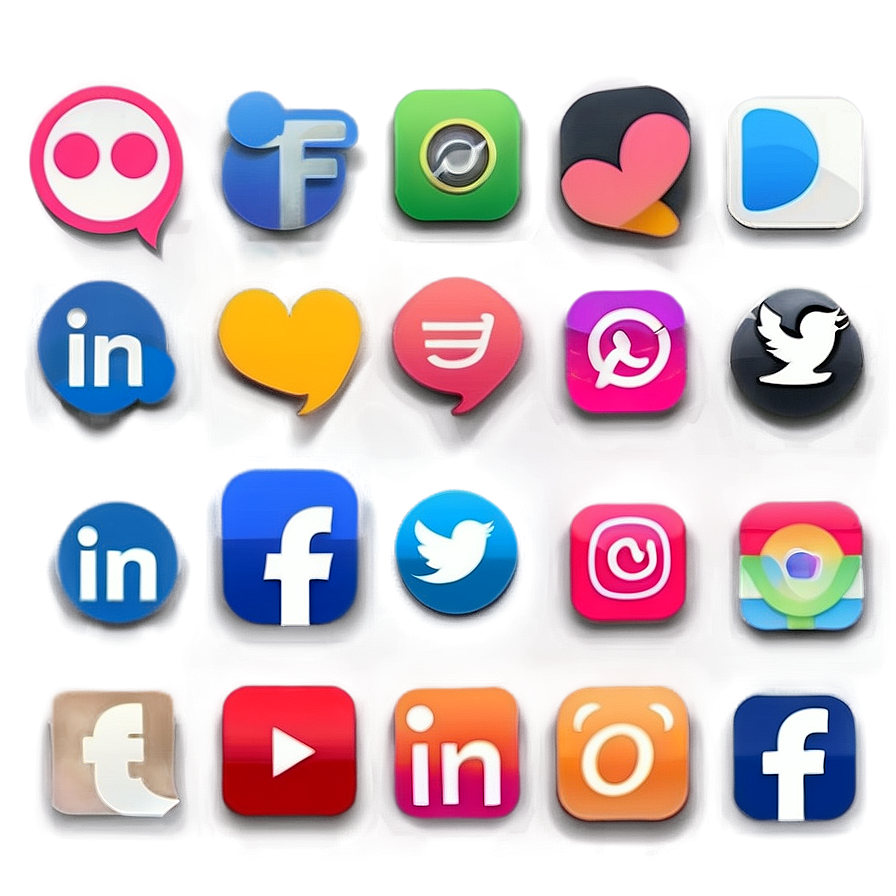 Social Media Icons With Names Png 05252024 PNG image