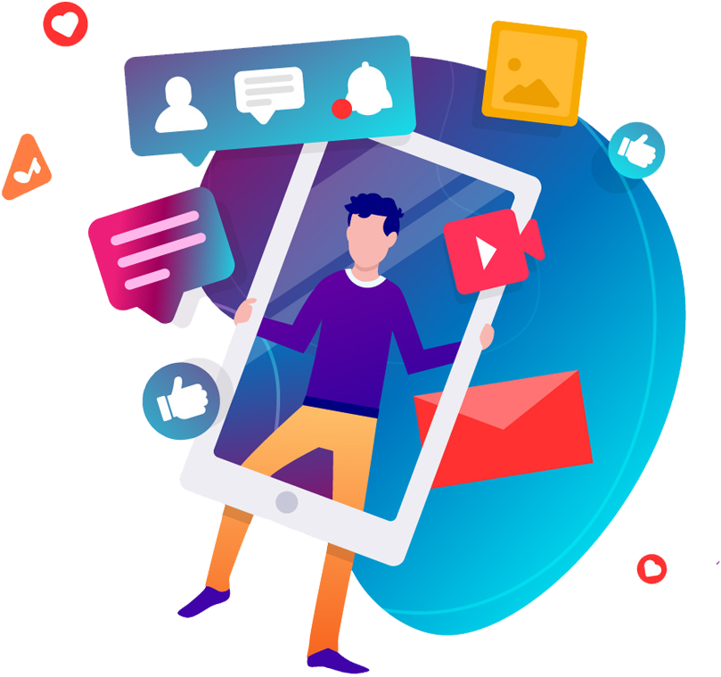 Social Media Influence Illustration PNG image