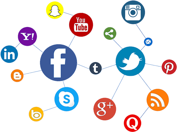 Social Media Network Connections PNG image