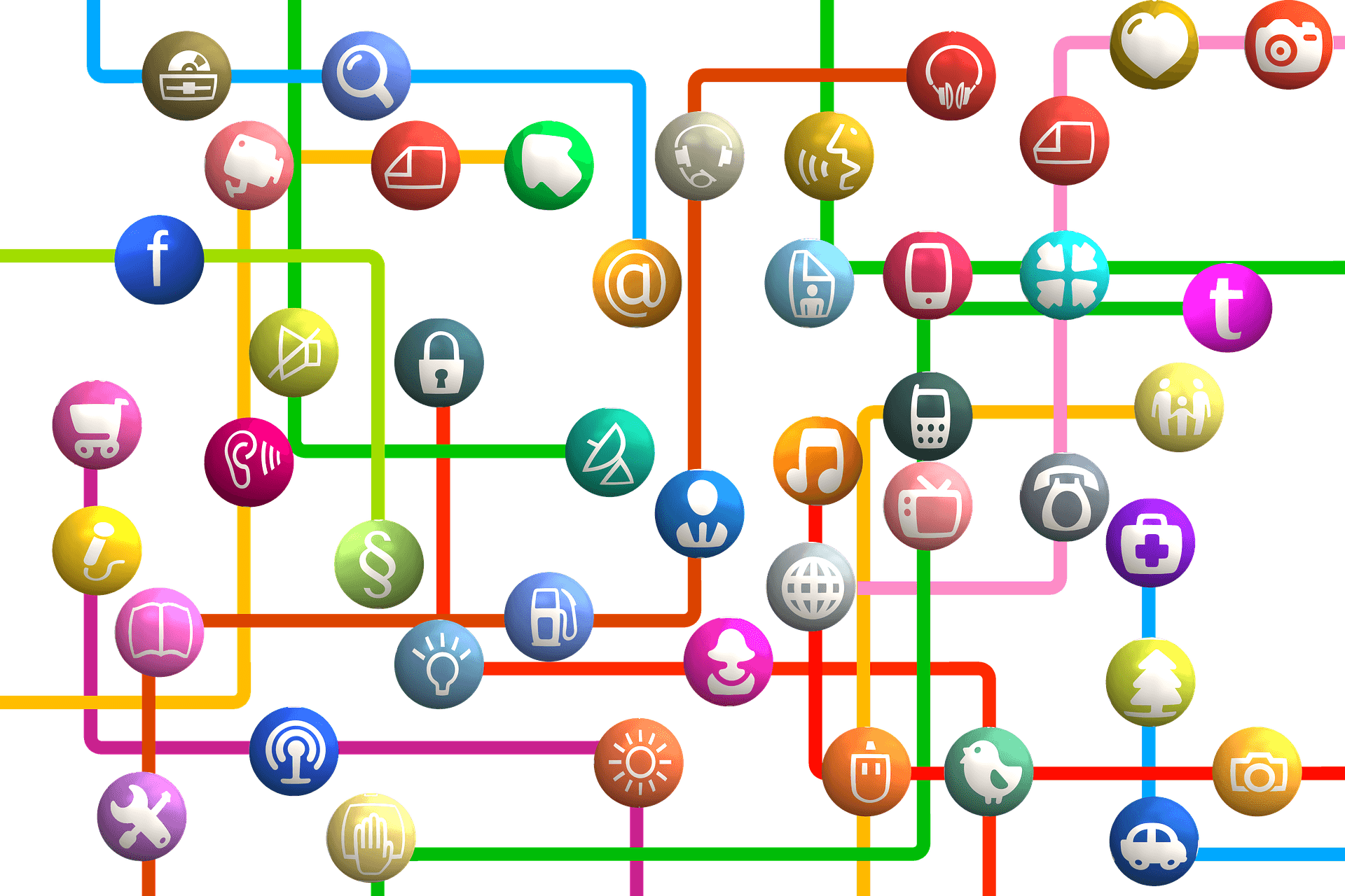 Social Media Network Connectivity Map PNG image