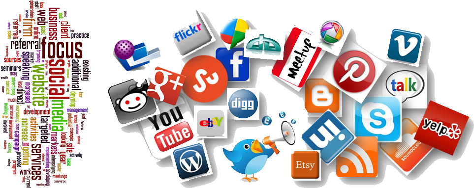 Social Media Platforms Collage PNG image