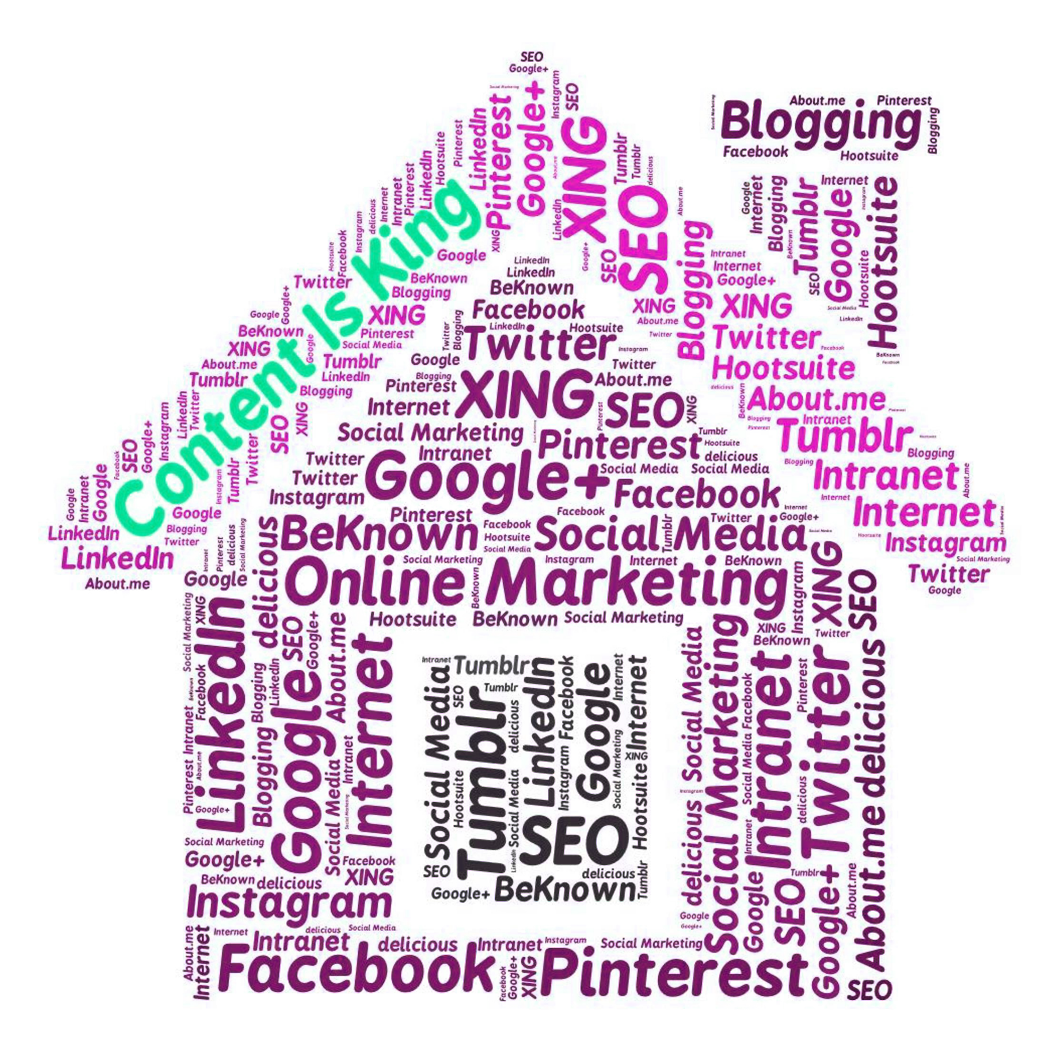 Social Media S E O Word Cloud House PNG image