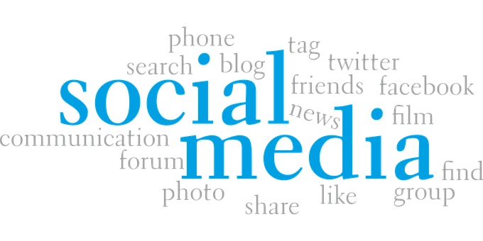 Social Media Word Cloud PNG image