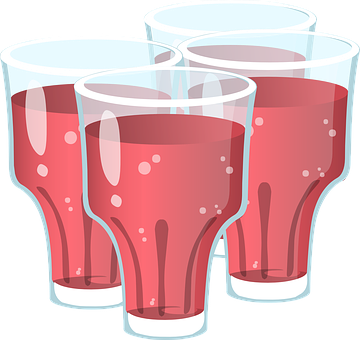 Soda Glasses Cartoon Illustration PNG image