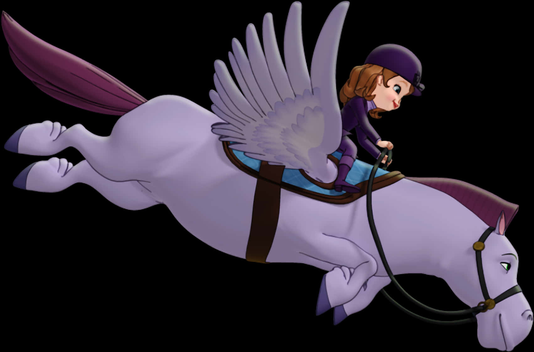 Sofia Riding Flying Horse PNG image