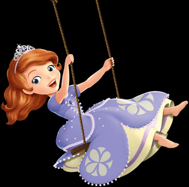 Sofia The First Swinging Happily PNG image