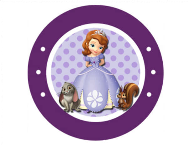 Sofia The First With Animal Friends PNG image