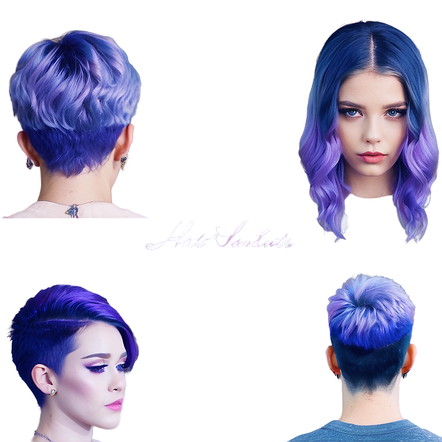 Soft Lavender Hair Aesthetic Png Pcf PNG image