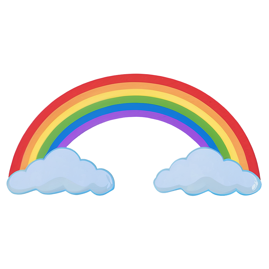 Soft Pastel Rainbow With Clouds Png 37 PNG image