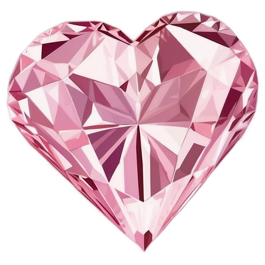 Soft Pink Diamond Heart Graphic Png 06282024 PNG image