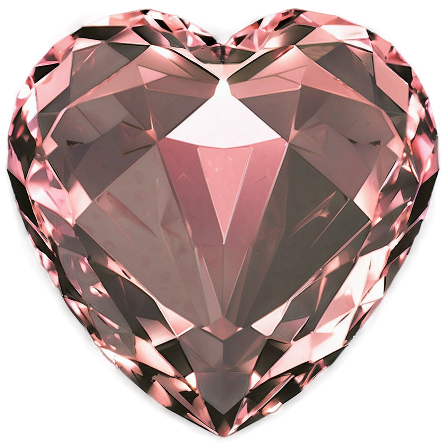 Soft Pink Diamond Heart Graphic Png 69 PNG image